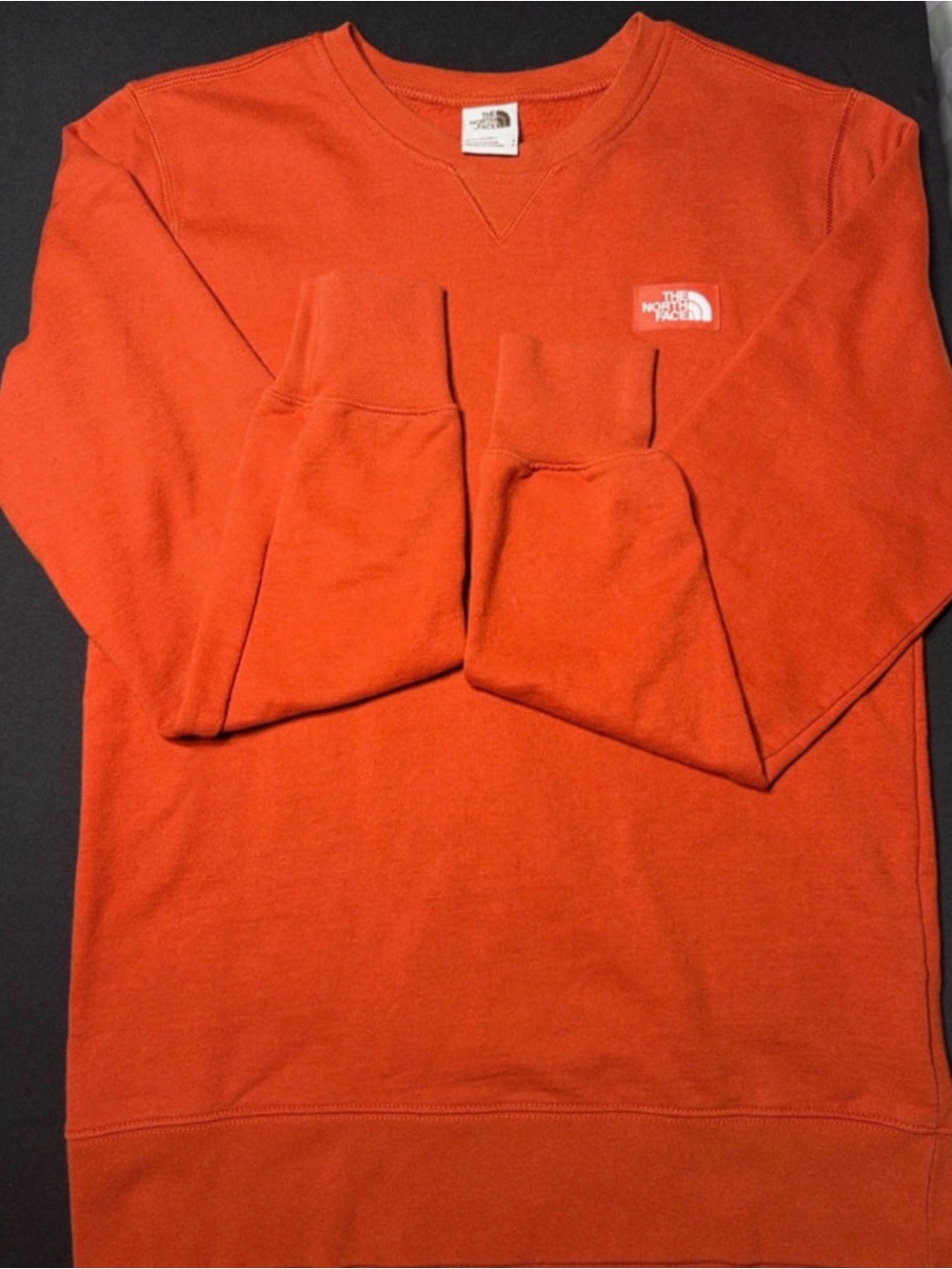 Like new The North Face Men's Bright Orange Crewneck Sweatshirt size S.